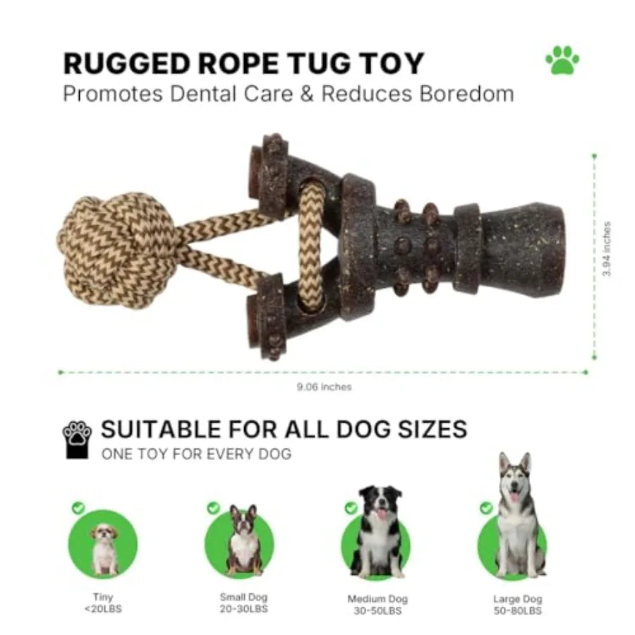 Rugged Rope Tug Toy for Multiple Dogs - Durable Chew Toy Promotes Dental Care and Reduces Boredom