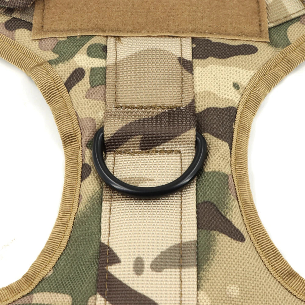 Tactical Dog Harness Leash Set for Large Dogs Military Harnesses for Training, Walking, Hunting, Pet Vest Handle No Pull, Malinois