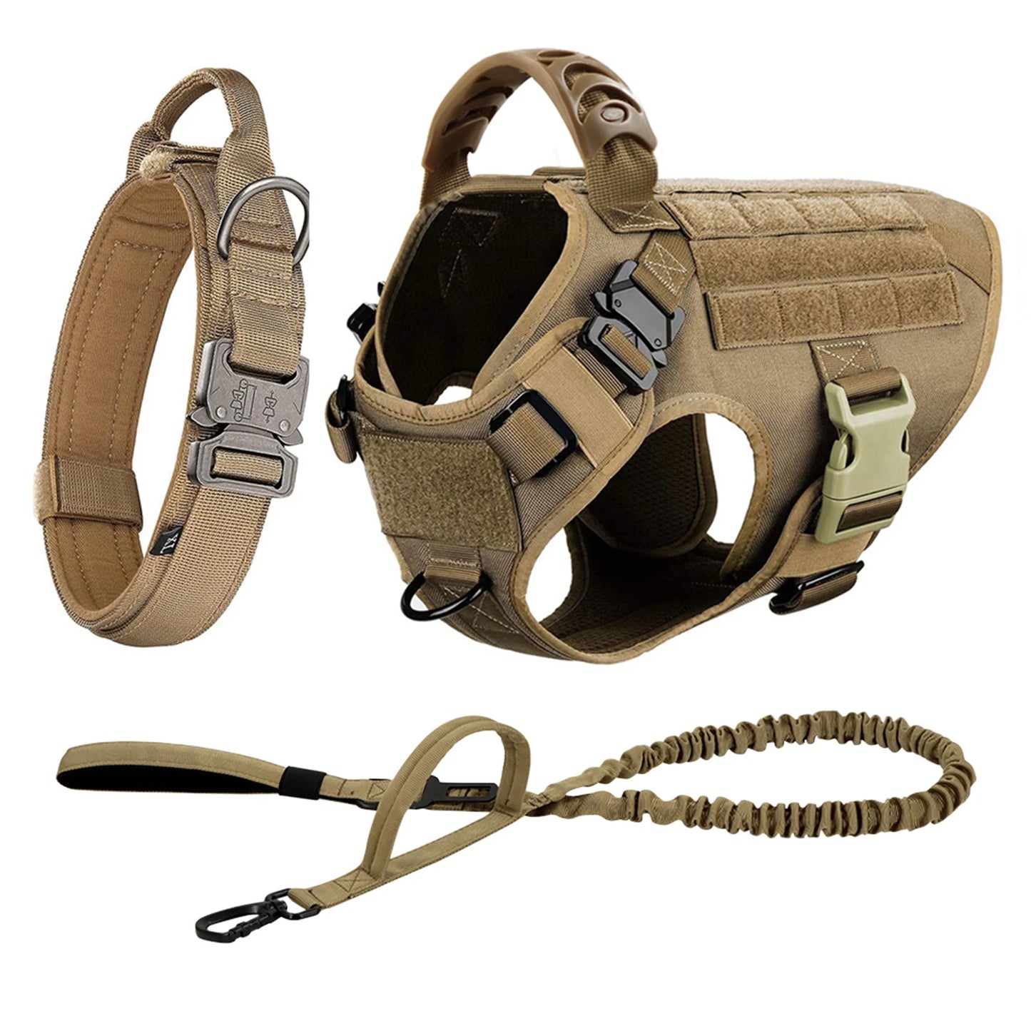 Large Dog Harness, Collar And Leash Set, German Shepherd, Malinois Training, Walking Vest For Medium Large Dogs