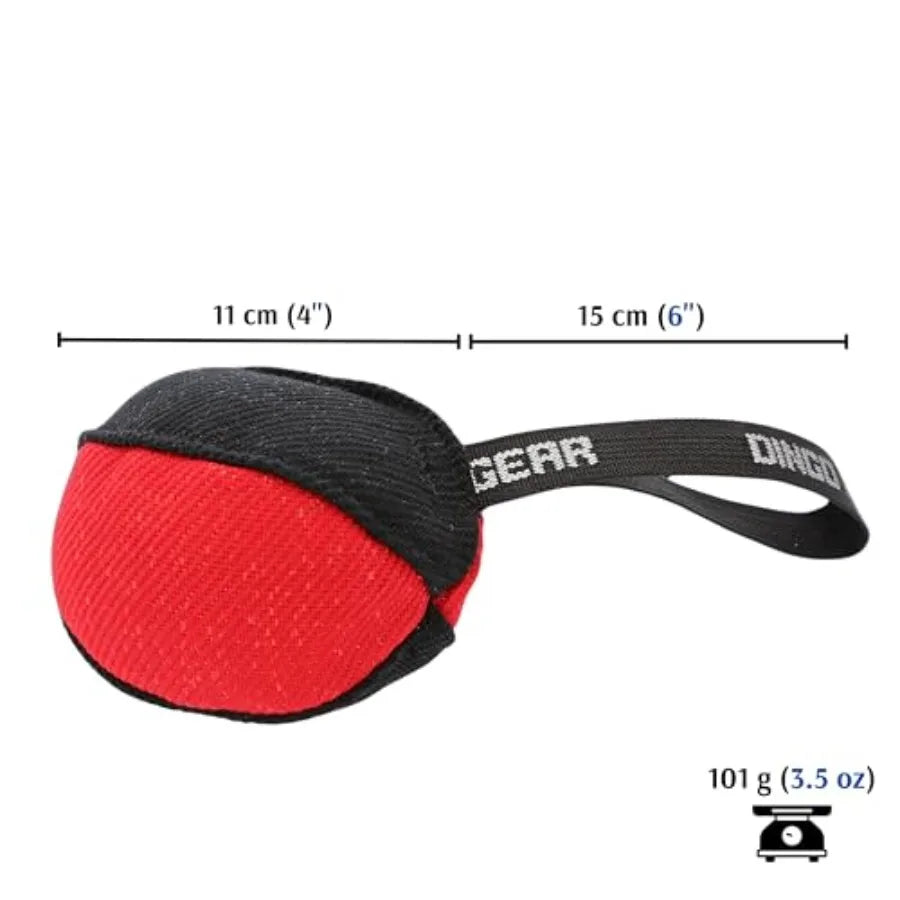 Dog Tug Ball 4" for Strong Dog Bite Training IGP K9 Fun Red S02780