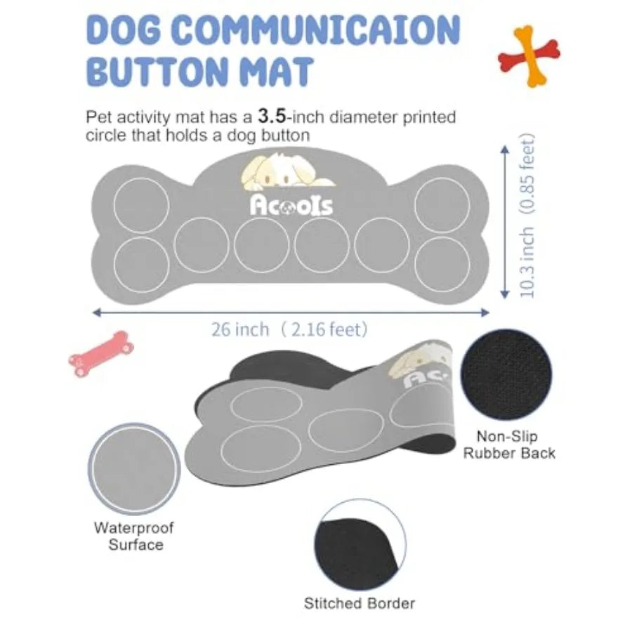 Dog Buttons for Communication 8 Dog Talking Button Set 30s Recordable Voice Pet Buzzer Training Buttons Speaking Button for Dog