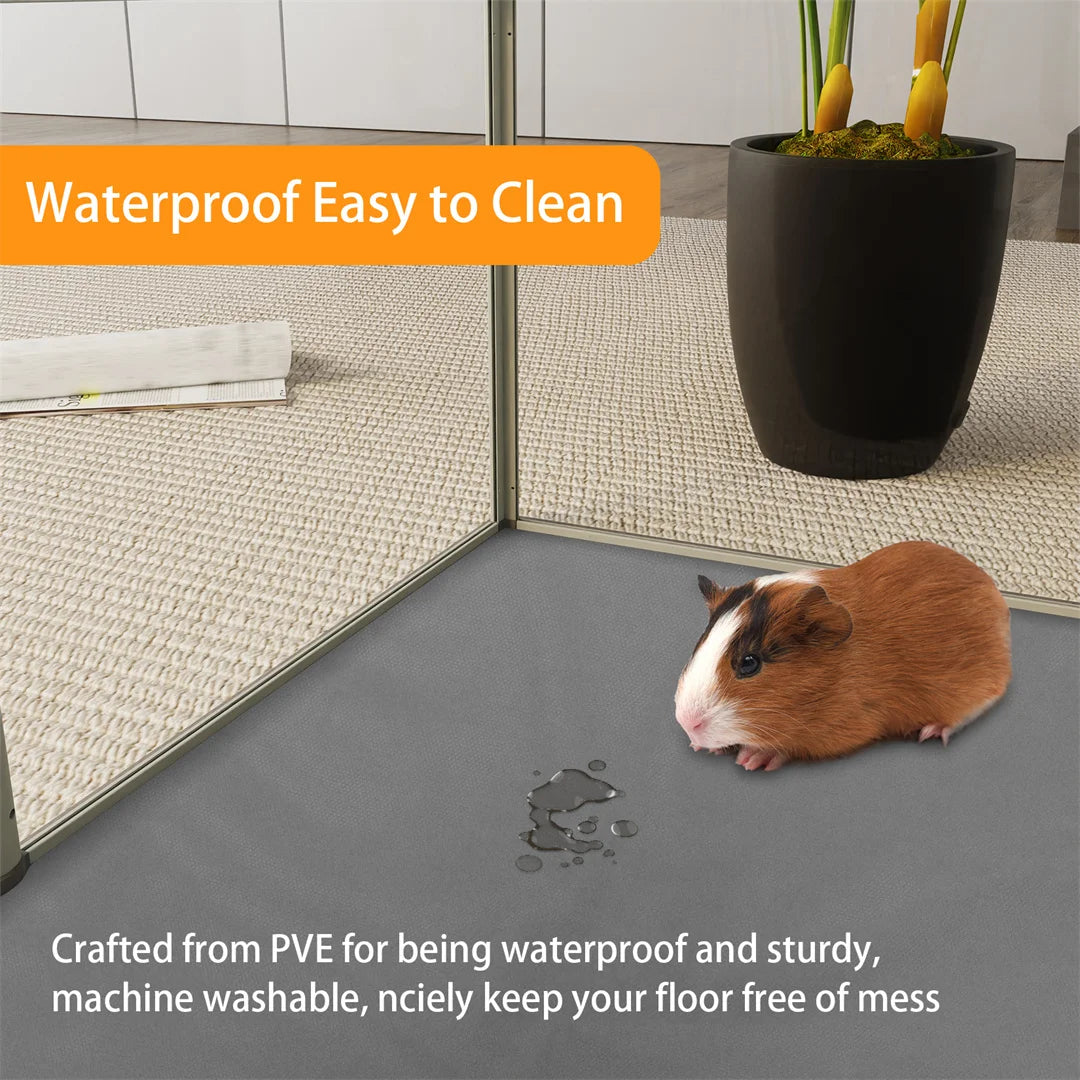 Unique Clear Acrylic Pet Playpen Dog Whelping Pen Rabbit Cage with Waterproof Floor Pad for Guinea Pigs Hedgehogs Hamsters