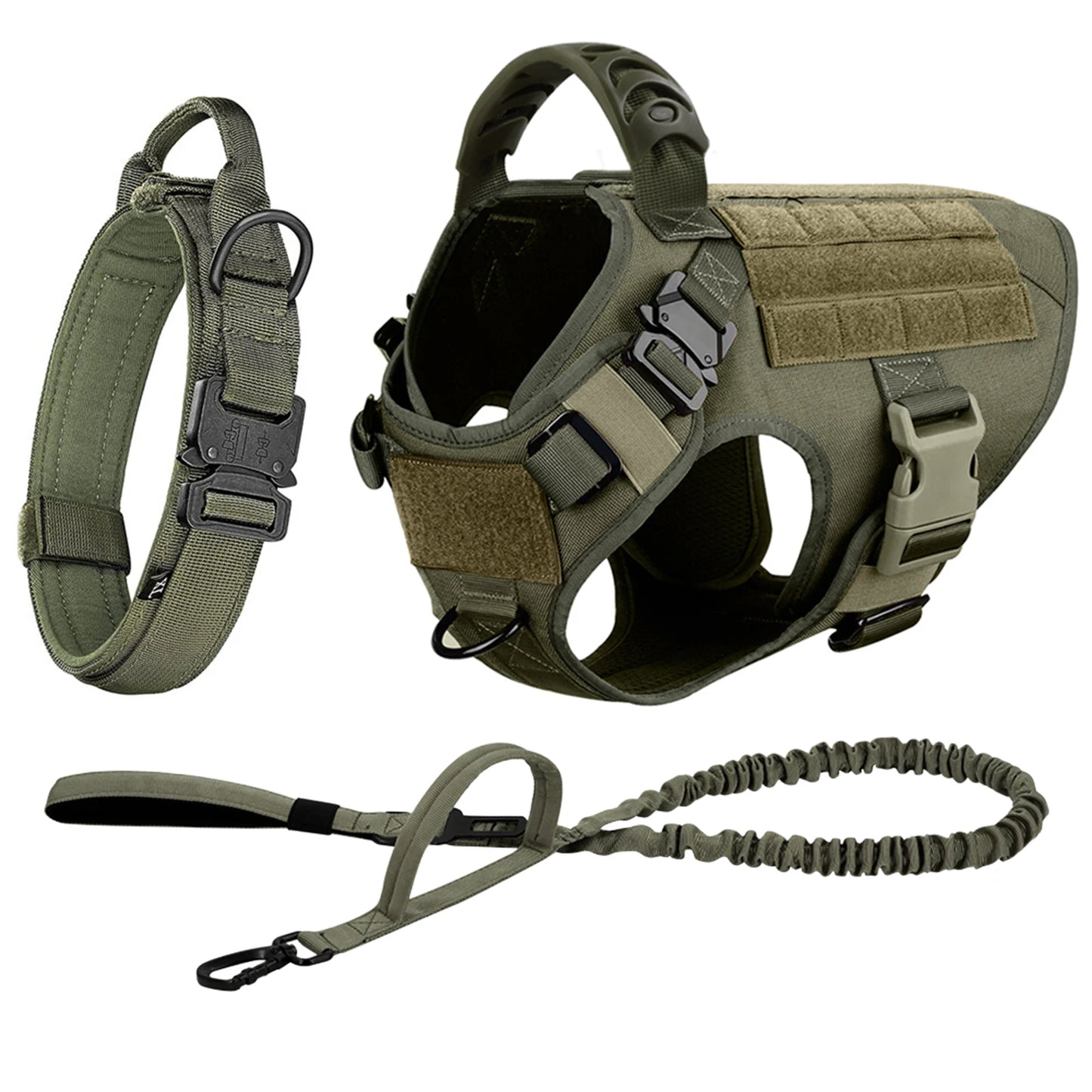 Large Dog Harness, Collar And Leash Set, German Shepherd, Malinois Training, Walking Vest For Medium Large Dogs