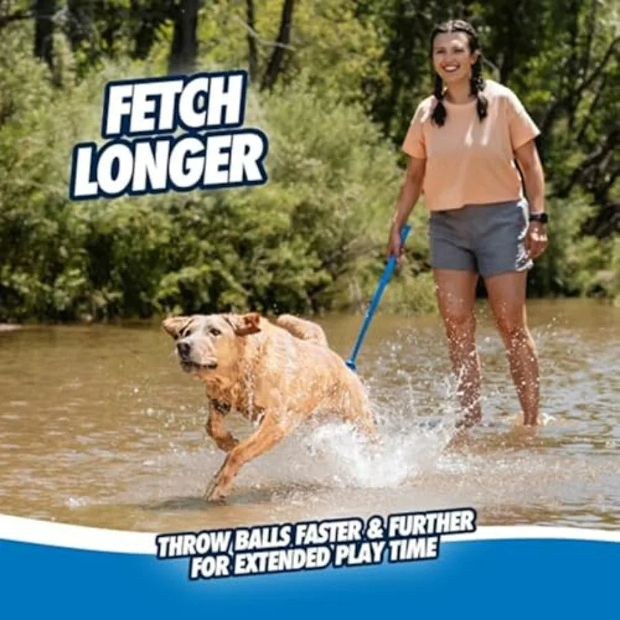 Dog Ball Launcher 12M with 12" Handle Length for Medium 2.5" Dog Balls For Dogs 20-60 lb, Plastic Pet Fetch Ball Thrower
