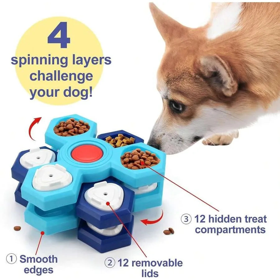 Interactive Dog Puzzle Toys For Mentally Stimulating Enrichment, Pet Slow Feeder IQ Training Toy For Boredom Relief,