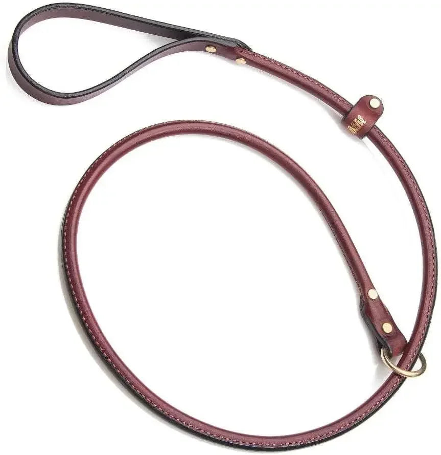 Mendota Pet Leather Slip Leash - Dog Lead - Made in The USA - Chestnut, 35/8 in x 6 ft (Rolled)