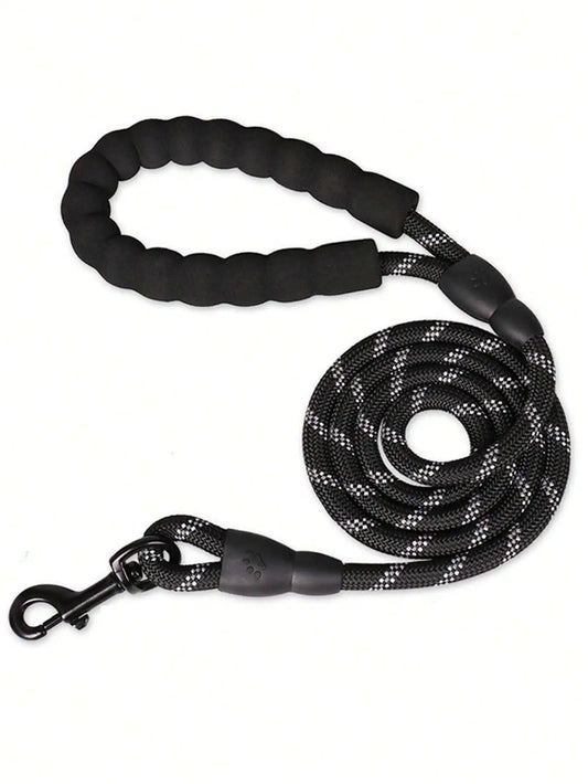 1pc  Pet Leash, Reflective Nylon Dog Leash, Explosion Proof Walking Rope, Foam Handle No Choking, Round Rope,