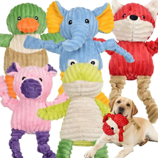 5 Pack Tough Squeaky Dog Toys Assorent Plush Animal Dog Toy Value Bundle Puppy Pet Dog Toys or Small Medium Large Dogs