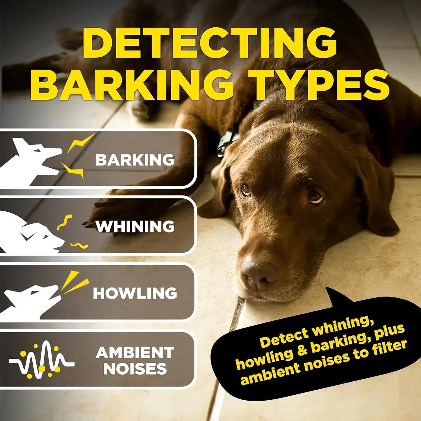 hot-sellingSmart NOBARK Detects Whining and Barking, 33 ft Range App for Notifications, E-Collar, Behavior Report, Waterproof IP