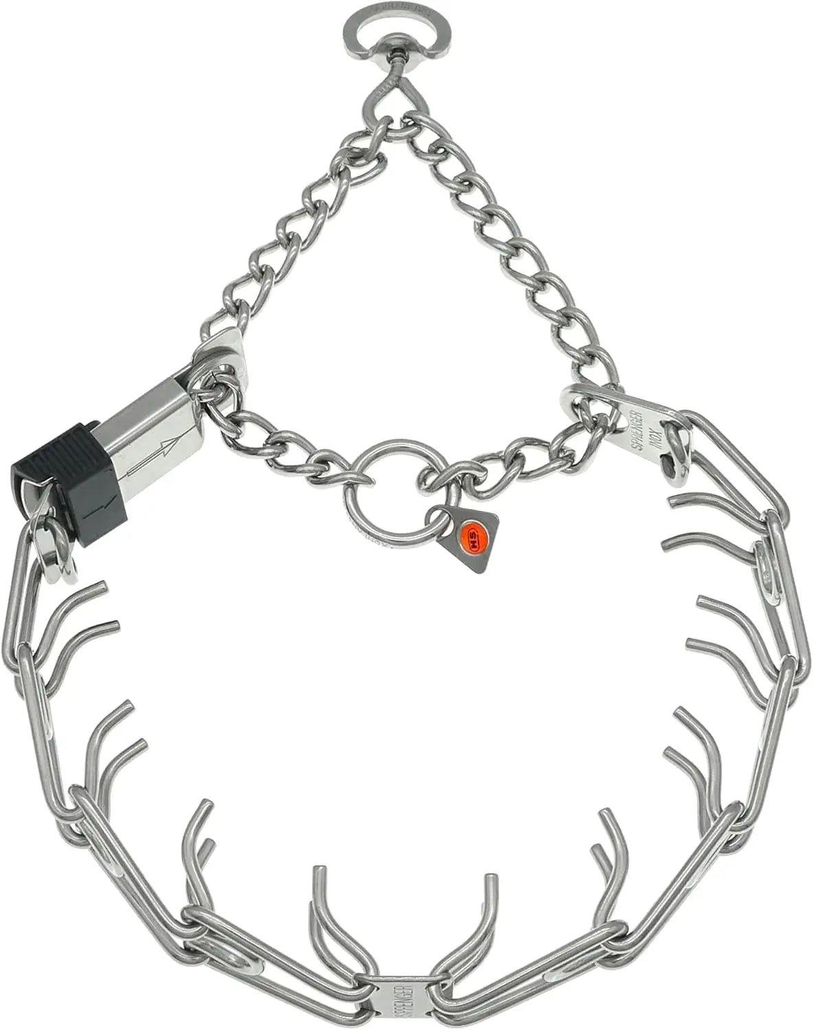 Stainless Steel Quick Release Dog Training Collar with ClicLock Buckle for Small Medium Large Dogs