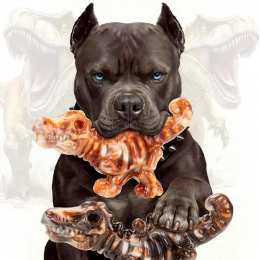 2 Pack Indestructible Dog Chew Toys for Aggressive Chewers: Ultra-Dense Nylon, Bacon Flavor Chew Bones, Heavy Duty Tough Toys