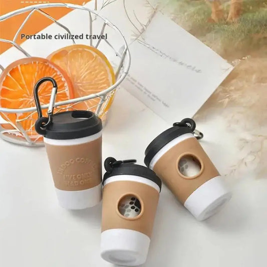 Creative Coffee Cup Dog Garbage Storage Design Outdoor Dog Walking Garbage Bag Storage Box