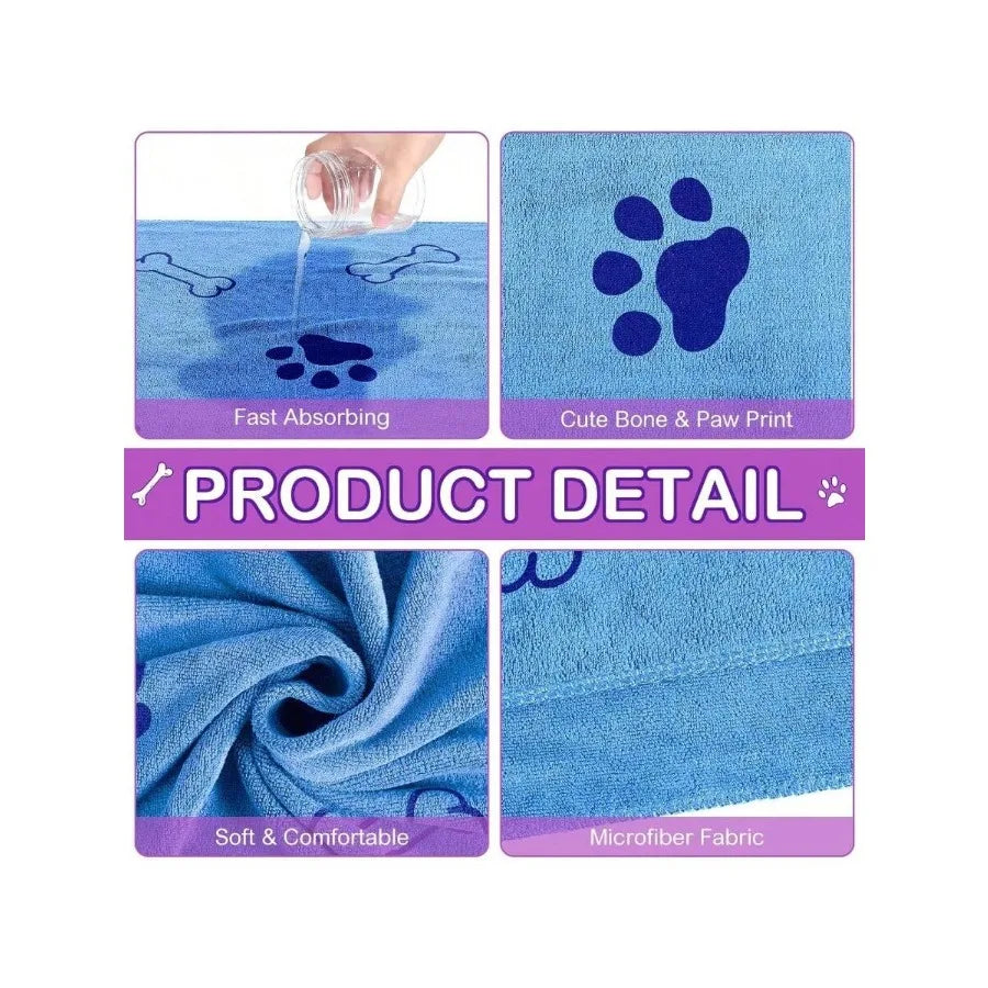 【New style】8 Pcs Dog Towels For Drying Dogs Cats Pet Towels Bulk Puppy Microfiber Quick Drying Paw Bath Bathing Plies Absorbent