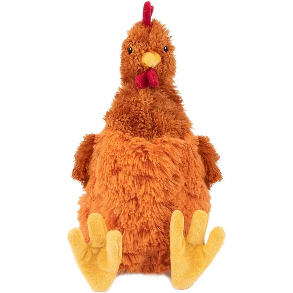 Interactive Squeaky Dog Chew Toy, Ideal for Small, Medium & Large Dogs, and Pet Lovers - Crinkle Chicken (Brown), Large