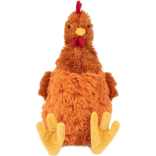 Interactive Squeaky Dog Chew Toy, Ideal for Small, Medium & Large Dogs, and Pet Lovers - Crinkle Chicken (Brown), Large