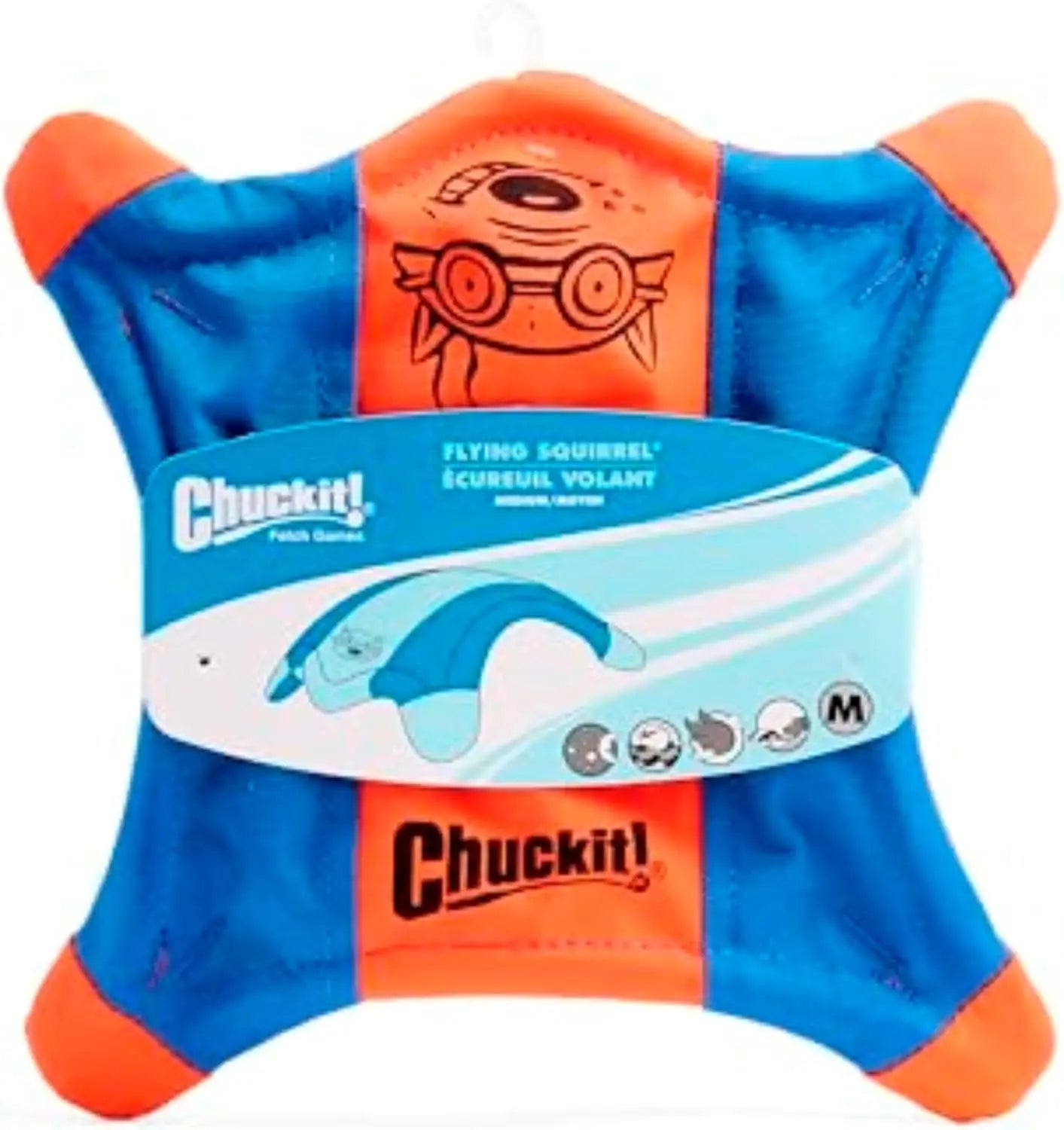 Water Floating Fetch Dog Toy for Medium Dogs, Soft Durable Polyester Canvas, 9.5-inch Orange Blue Flyer