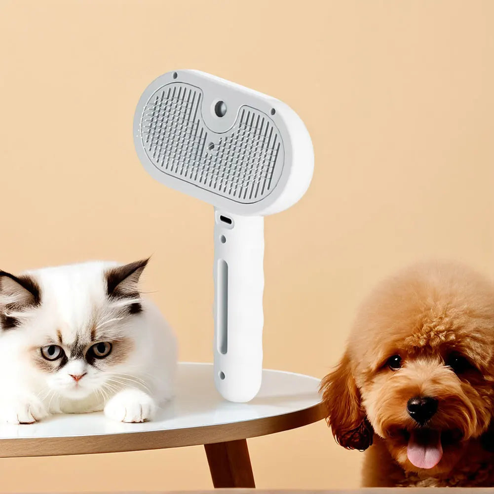 3 in 1 Cat/Dog Steam Brush, Grooming Brush with Release Button, Brush Pet Hair, Cleaning Brush Comb for Cats Dogs Small Animals