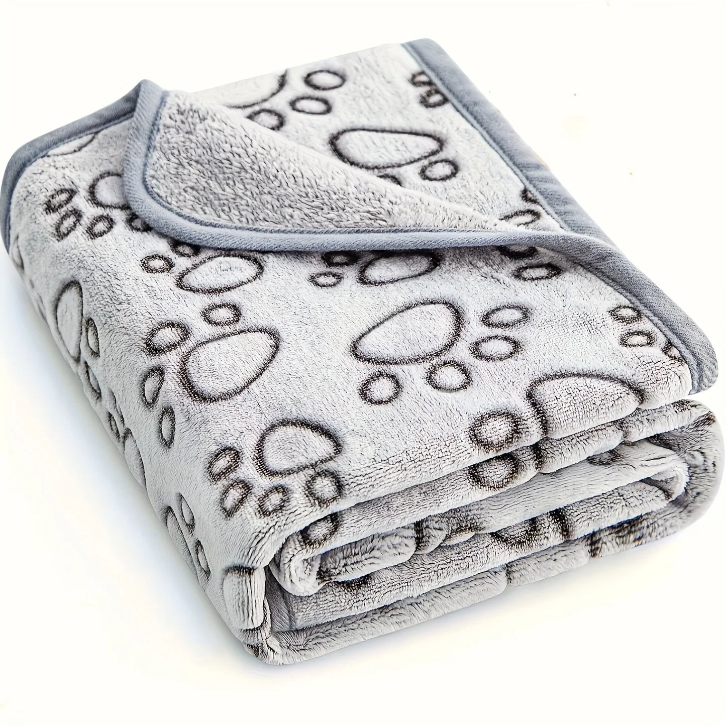 1pcs Ultra-Soft Paw Print Dog Blankets - Machine Washable, Cozy Pet Pillow Pads for Indoor & Outdoor Use - Ideal for Small to Large