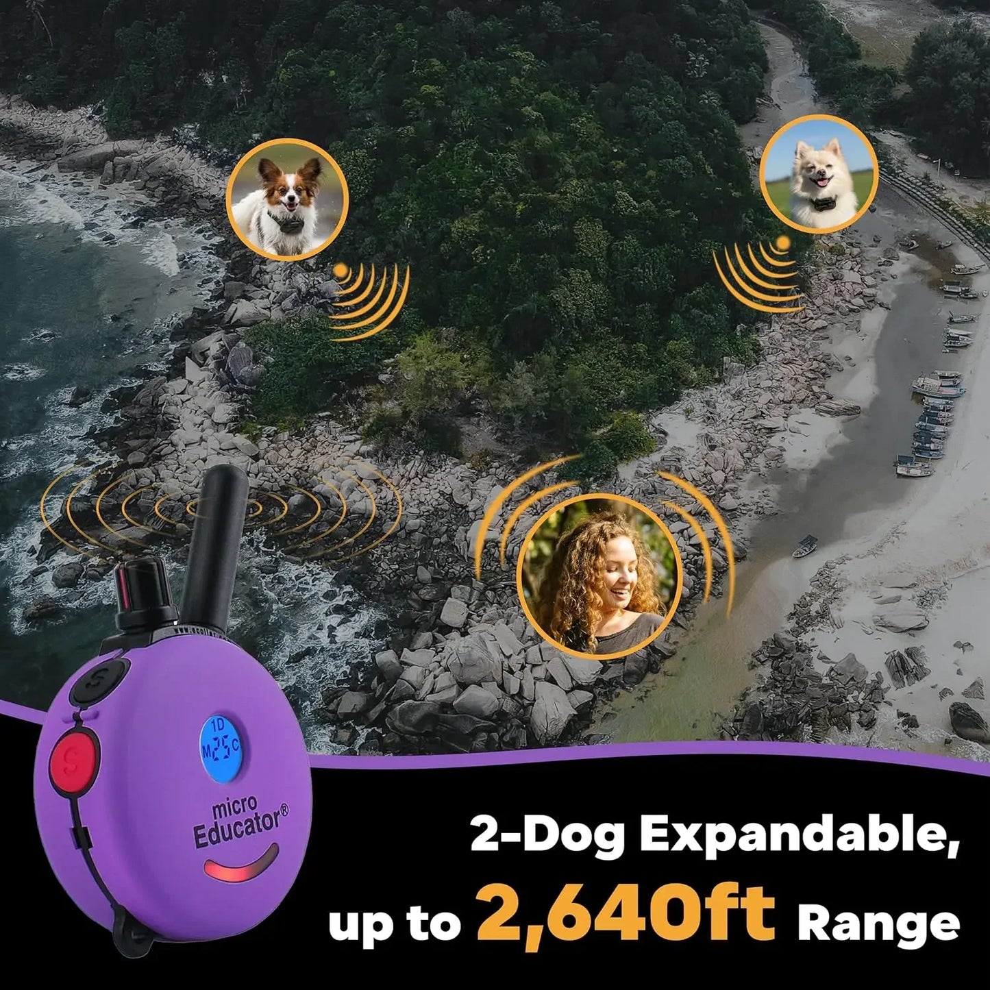 hot-sellingME-300 Micro E Collar for Dog Training with Remote - 1/3 Mile Range, Waterproof, 100 Blunt Stimulation Levels, Tone o
