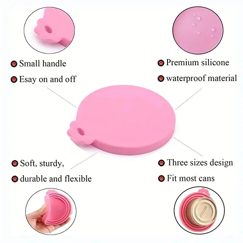 1 Reusable Silicone Pet Food Can Lid Bpa Free, Suitable For Most Sized Dog And Cat Cans - Keeps Food Fresh Prevents Bacterial Odors