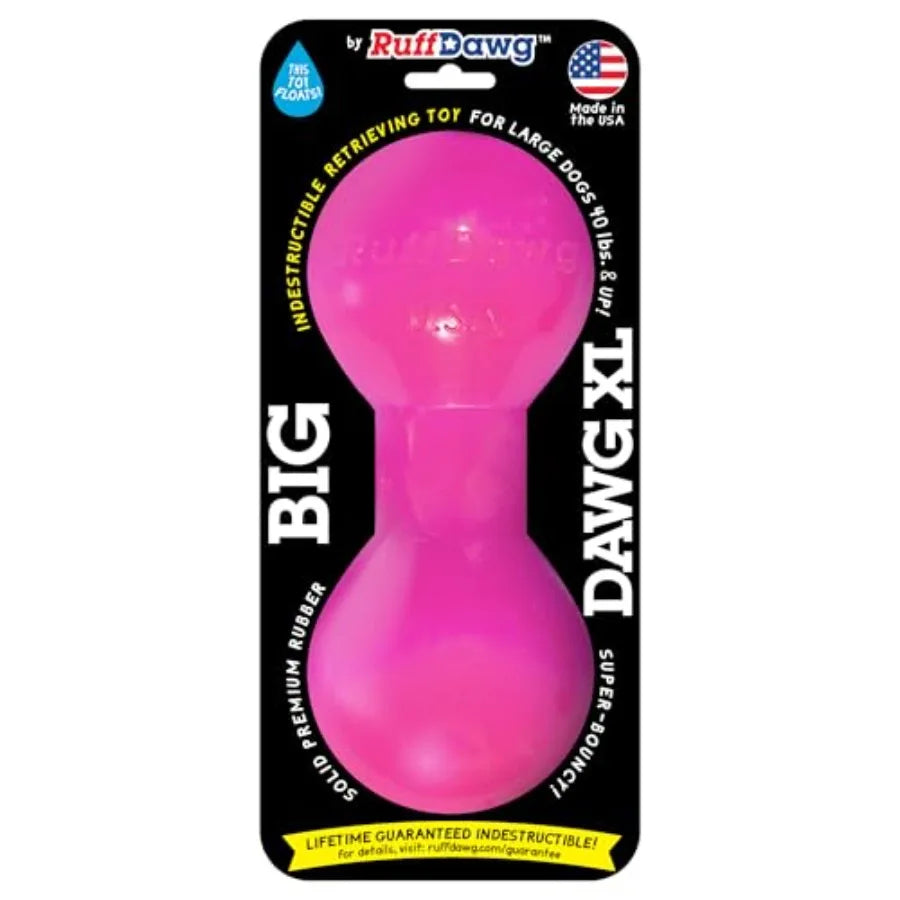 Big Dawg XL Heavy-Duty Rubber Dog Toy Bouncy Durable and Safe for Tough Chewers Neon Colors Perfect for Outdoor Play Fetch