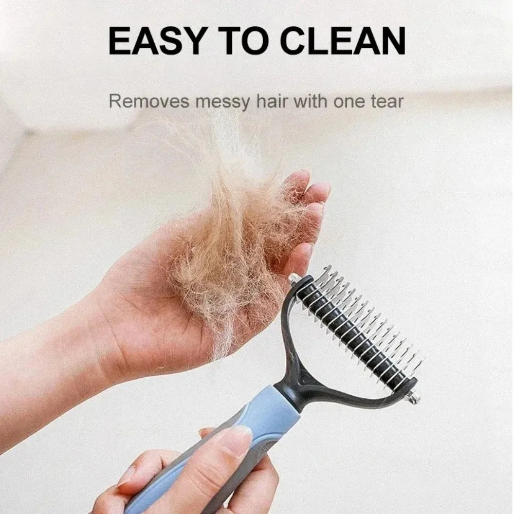 Double Sided Stainless Steel Pet Grooming Brush Dog Cat Hair Remover Comb Tangle Removal