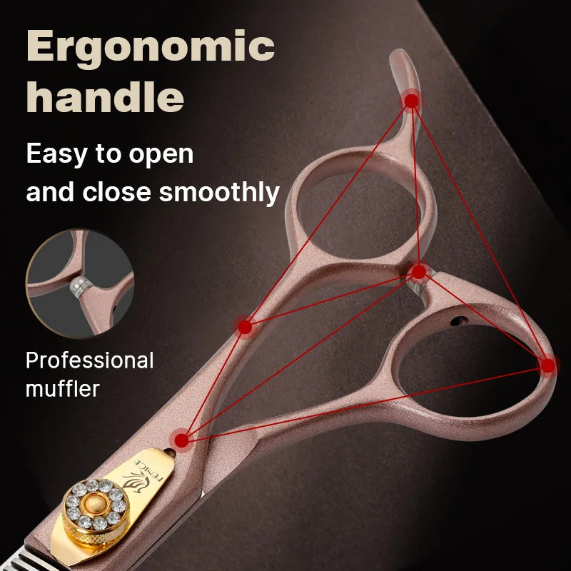 Fenice High-grade 7.5inch JP440C Steel Specials pet grooming thinner scissors Thinning