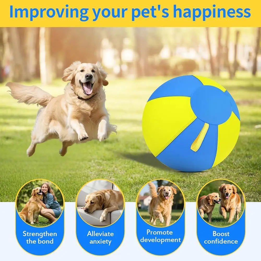 25 Inch Durable 1000D Cover Large Dog Herding Ball - Anti-Burst Interactive Toy with Handles for Large Breeds and Agility Training
