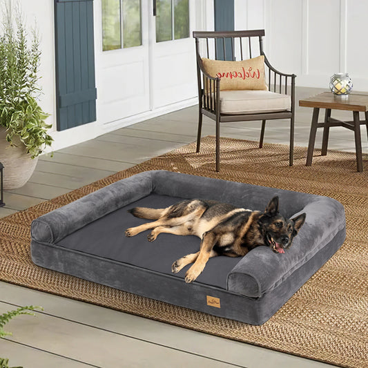 Extra Large Orthopedic Dog Bed Sofa-Style Cozy Pet Couch with Removable Washable Cover Sponge Foam Dog Bedding for Comfort