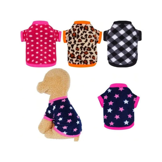 4 Pieces Dog Fleece Sweaters Puppy Warm Sweatshirt Soft Fleece Dog Pajamas Puppy Clothes Winter Outfits For Small Dogs