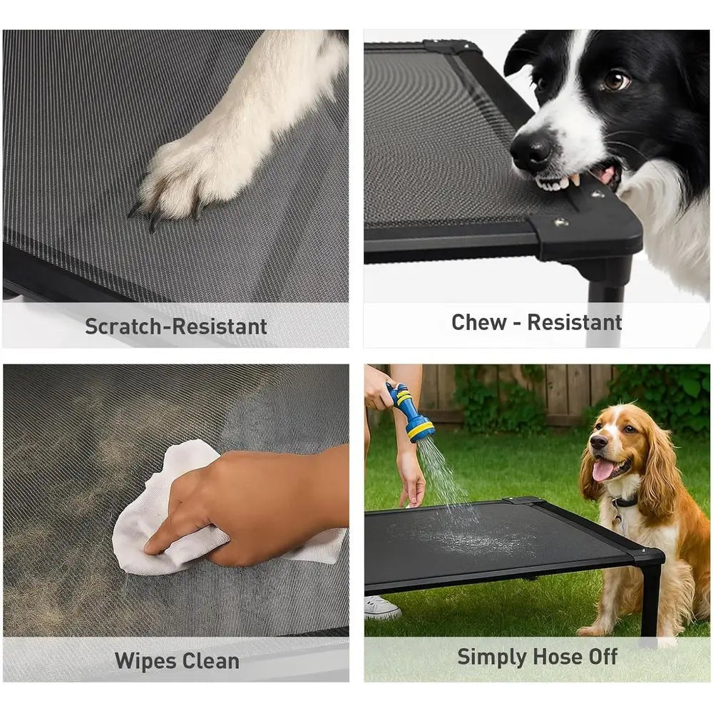 Elevated Outdoor Dog Cot for XL Dogs - Durable, Breathable, Waterproof, Easy to Clean