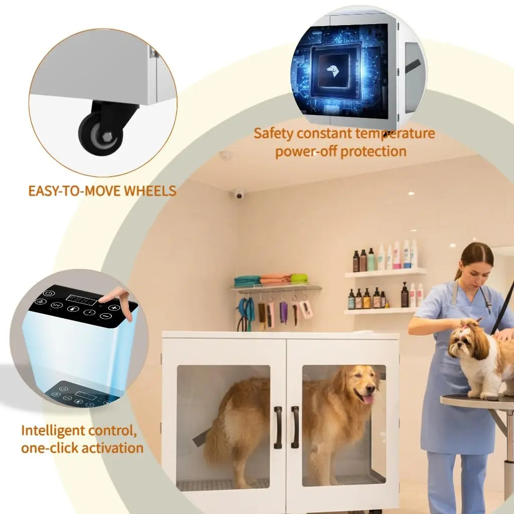 Large Pet Dryer Box, Smart Temp Control & Low Noise, Grooming Blower for 120 lbs Dog Cat,410L,Custom