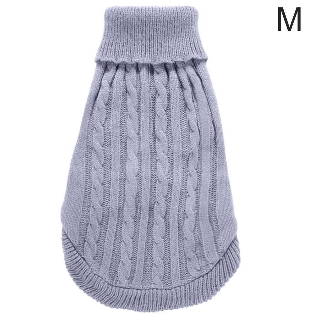 Pet Knitted Sweater Winter Warm Keeping Acrylic Fiber Knitted Clothes Pet Indoor Outdoor Clothes