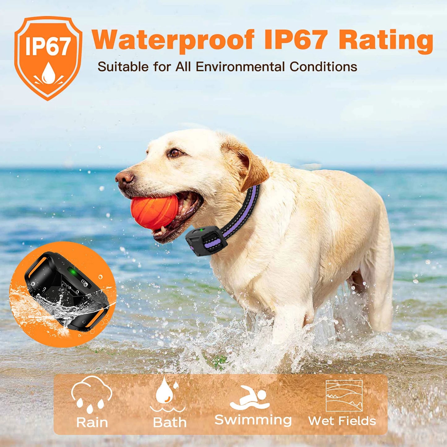 3300Ft Electric Dog Training Collar Remote Control Waterproof Pet Behavior For 5-120lbs Puppy With Vibration Shock Beep