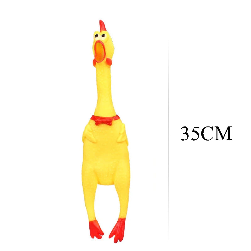 Squeaky Screaming Chicken Pet Toy Funny Molar Chew Rubber Toy Small Large Dog Pet Squeaker Chew Toys Funny Chicken Puppy 1 pcs
