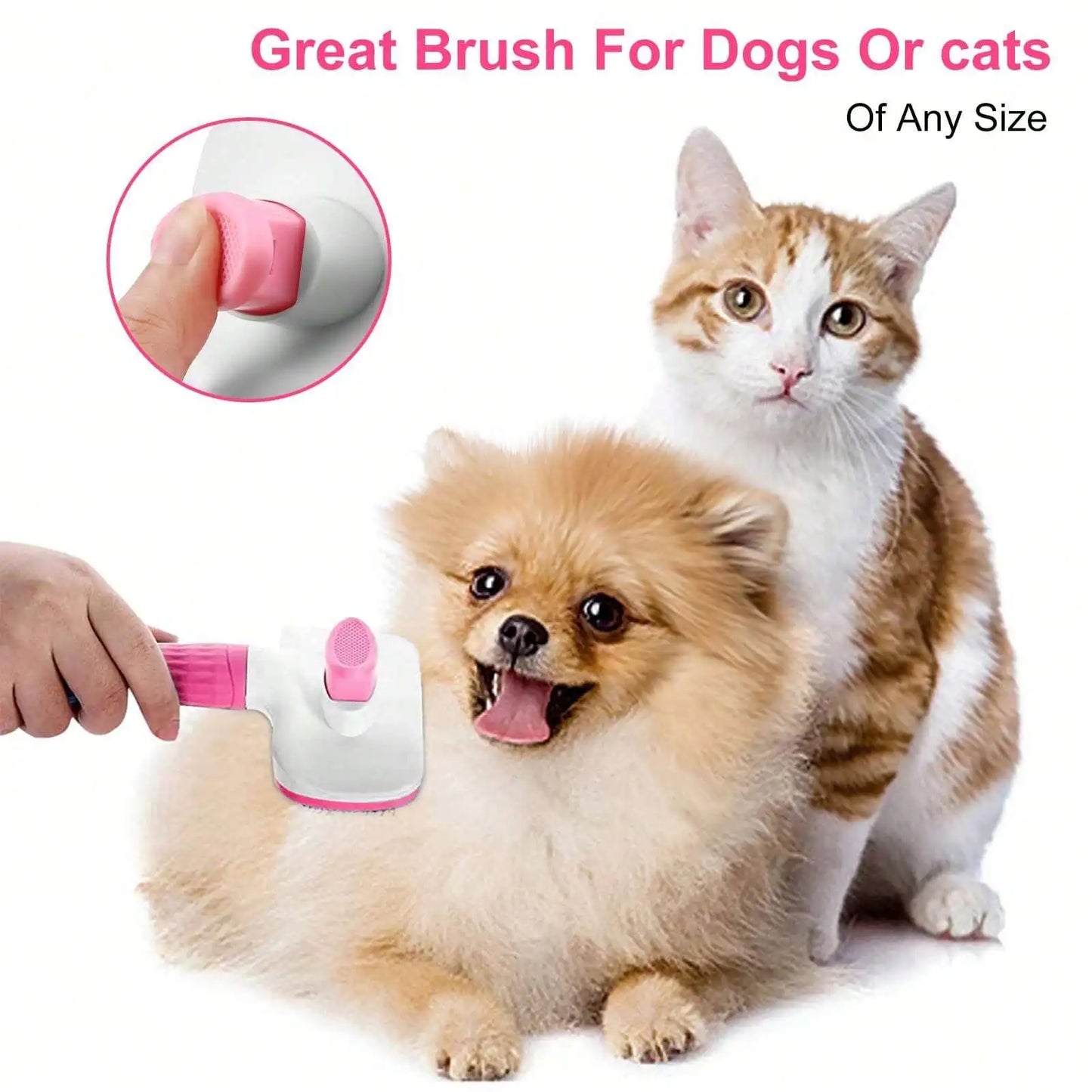1pc Pet Grooming Brush, Deshedding Tool For Dogs And Cats, One-Click Loose Undercoat Removal, Pet Grooming Tool