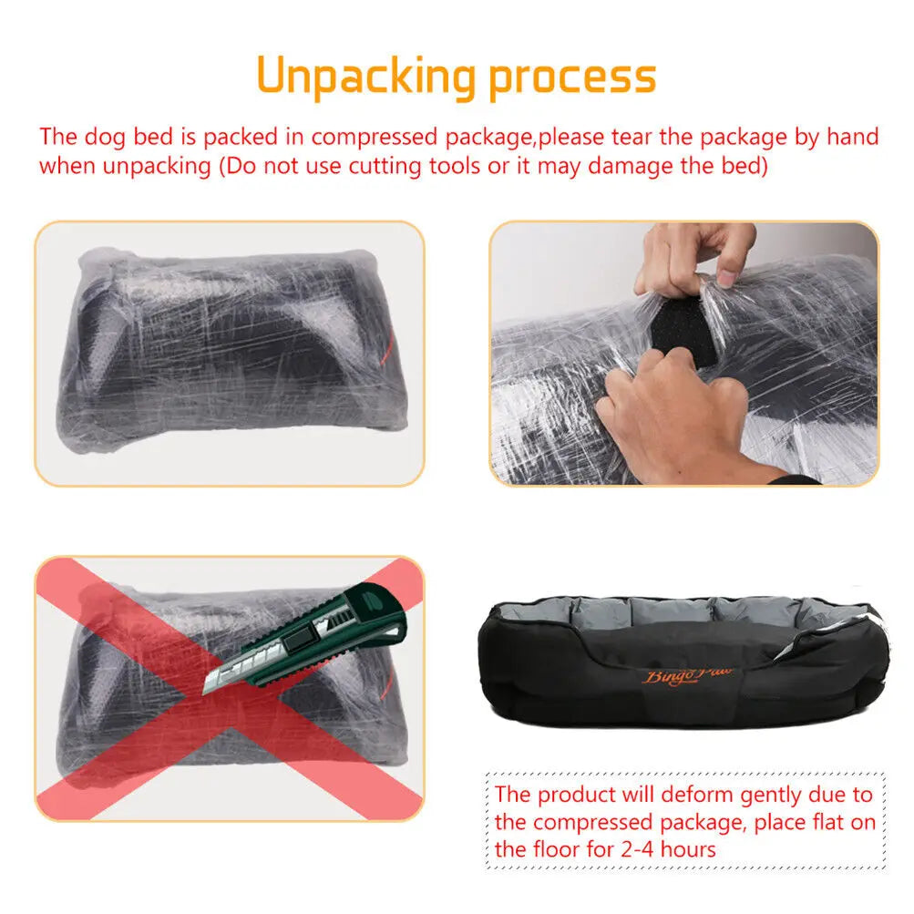 Dog Bed for All Season Pet, Calming Sleeping Mat, Sofa, Kennel Cushion with Removable Cushion, Oxford Cover, L, XL, XXL