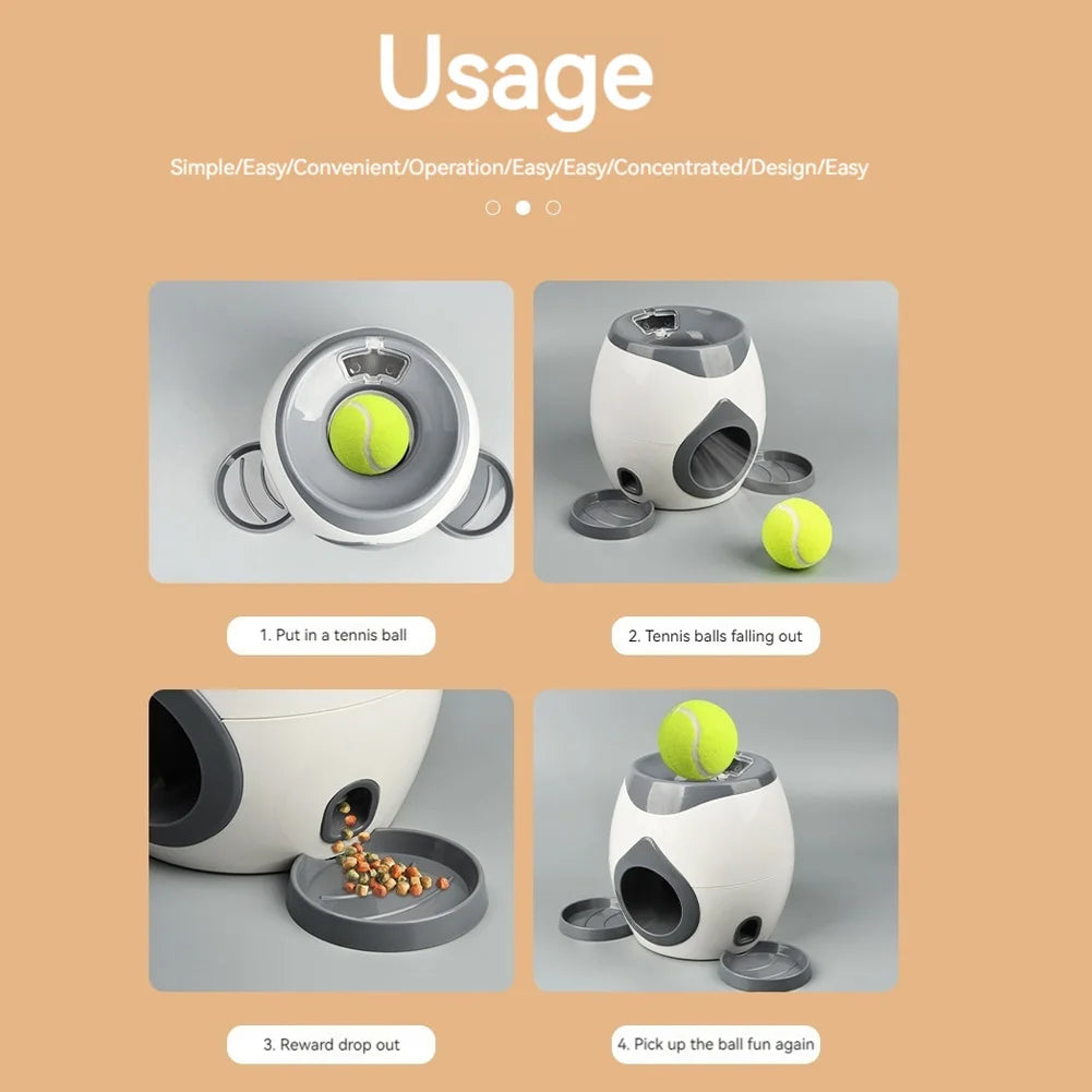 Automatic Dog Ball Launcher Dogs Tennis Food Reward Machine Interactive Dog Balls Thrower Slow Feeder for Small and Medium Dogs