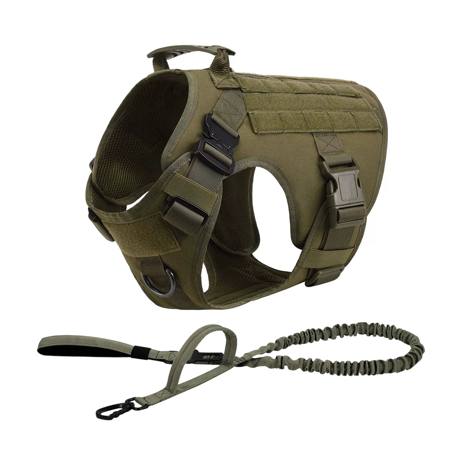 Tactical Dog Harness  Leash Molle Pouches For Medium Large Dogs, German Shepherd Training Walking Vest, Dog Harnesses