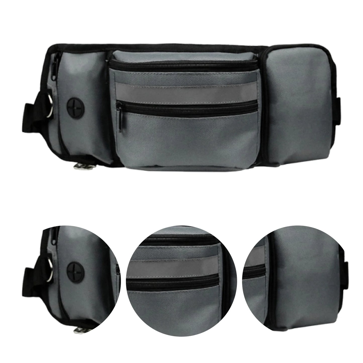 Dog Walking Fanny Pack Built in Poop Bag Dispenser Dog Training Waist Bag with Adjustable Strap for Hiking Running Kibbles