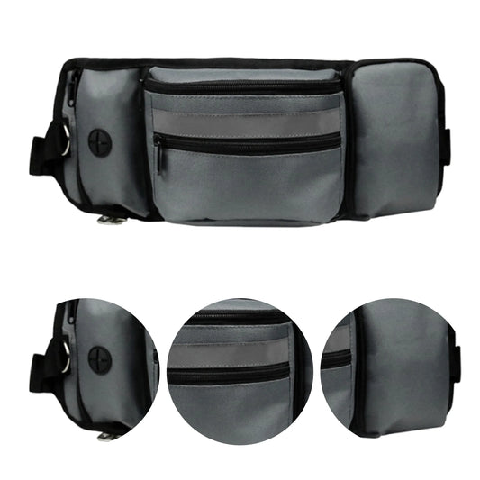 Dog Walking Fanny Pack Built in Poop Bag Dispenser Dog Training Waist Bag with Adjustable Strap for Hiking Running Kibbles
