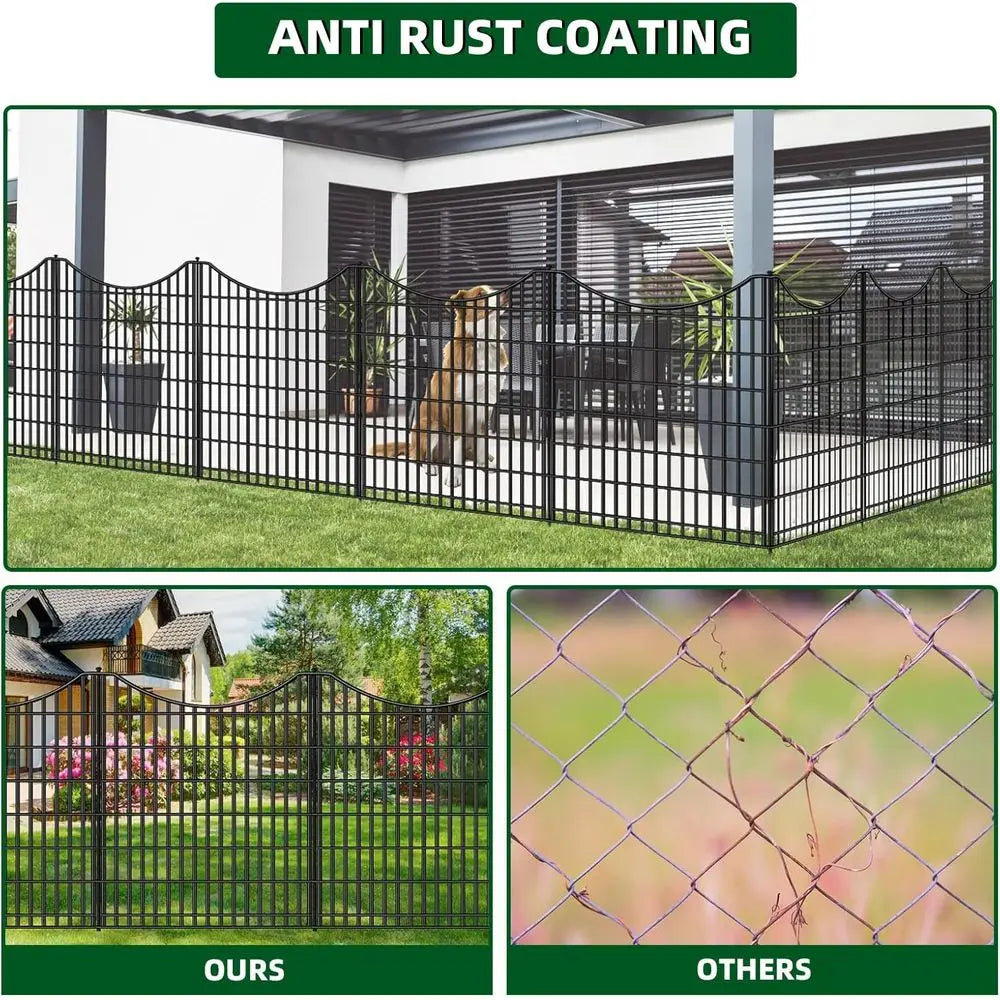 18 Panels No Dig Decorative ence with Gate, 33 in(H) X 40.5 t(L) Tall Garden ence Animal Barrier, Rustproo Metal Wire Edging Border