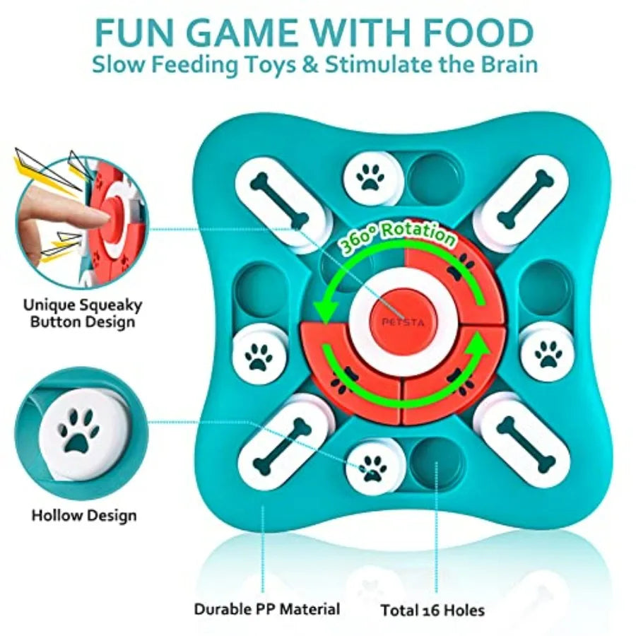 Dog Puzzle Toys, Treat Dispensing Dog Enrichment Toys for IQ Training and Brain Stimulation, Interactive Mentally Stimulating
