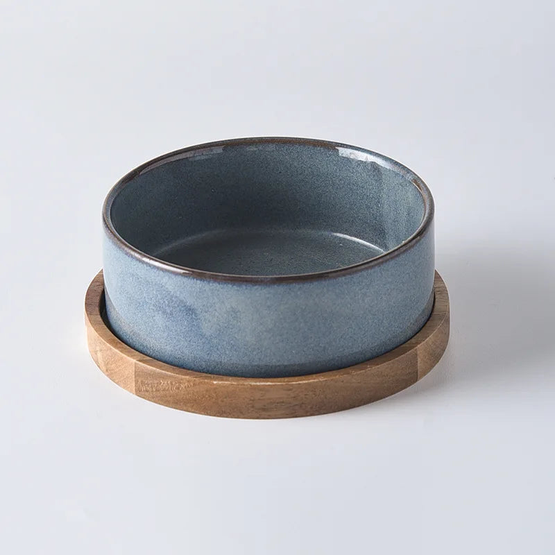 Cat and Dog Ceramic Pet Food Water Feeder Small and Medium-sized Dogs Protection Spine Protection Rollover Prevention