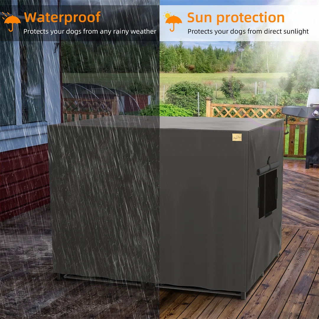 2-in-1 Heavy Duty Metal Dog Cage with Removable Divider, Pet Dog Crate Double Kennel for Two Dogs