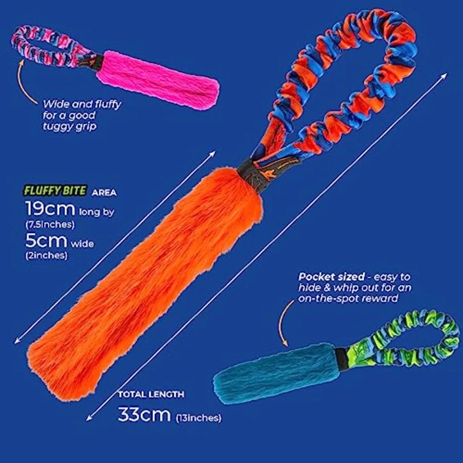 Pocket Fauxtastic Durable Bungee Tug Toy for Dogs Ideal for Interactive Dog Training and Dogs of All Ages Made of Faux Fur