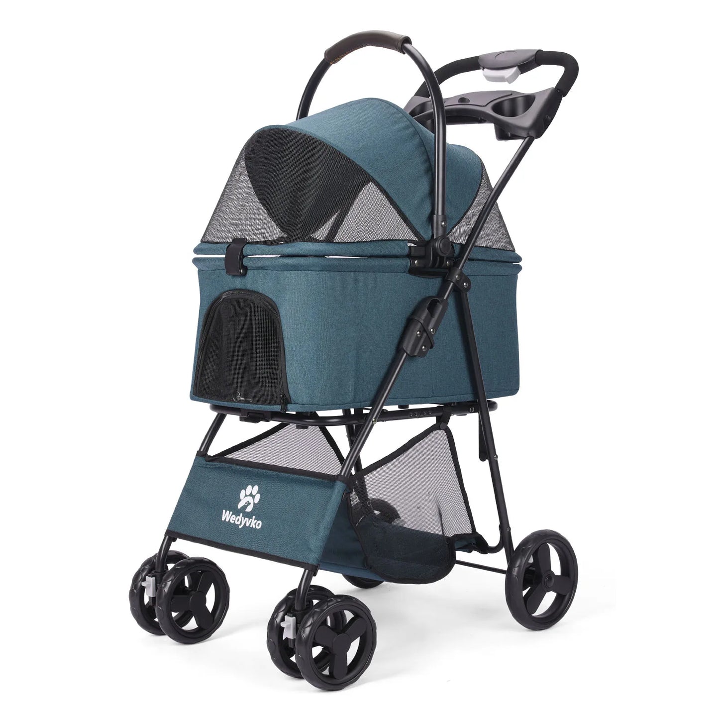 3 in 1 Pet Stroller with Removable Carrier, Folding Stroller for Small/Medium Dogs and Cats, Waterproof, All-Terrain, with Sun Shield