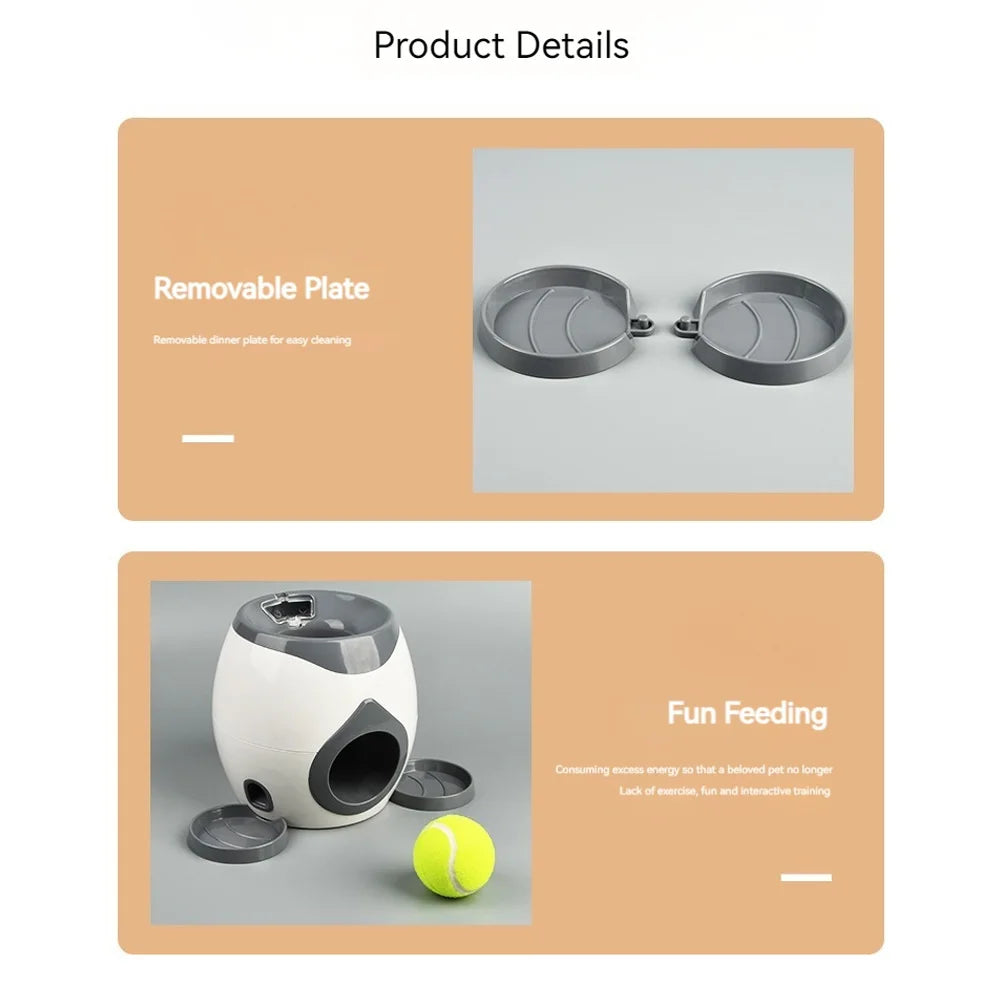 Automatic Dog Ball Launcher Dogs Tennis Food Reward Machine Interactive Dog Balls Thrower Slow Feeder for Small and Medium Dogs