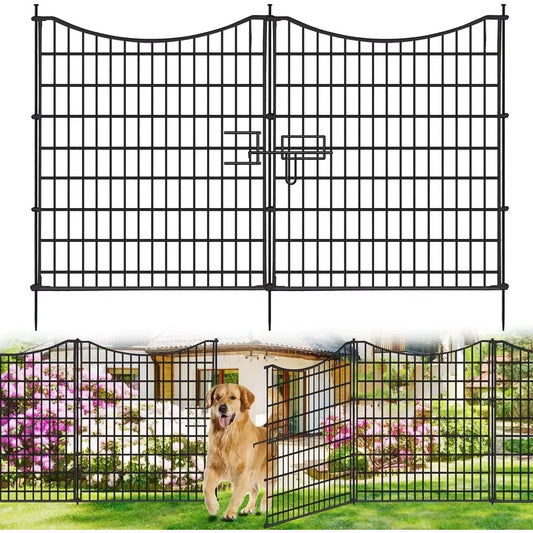 18 Panels No Dig Decorative ence with Gate, 33 in(H) X 40.5 t(L) Tall Garden ence Animal Barrier, Rustproo Metal Wire Edging Border