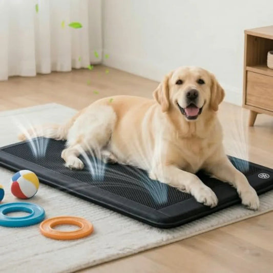 Indoor electric dog cooling mat 30x24 PVC surface gray 3 cooling levels non-slip no water or refrigeration needed for pets